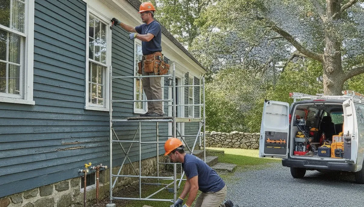 Plumber repairing pipe in Norton, MA for residential plumbing service